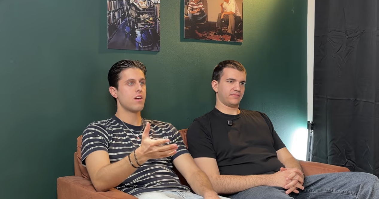 Dinos and Takis on the podcast