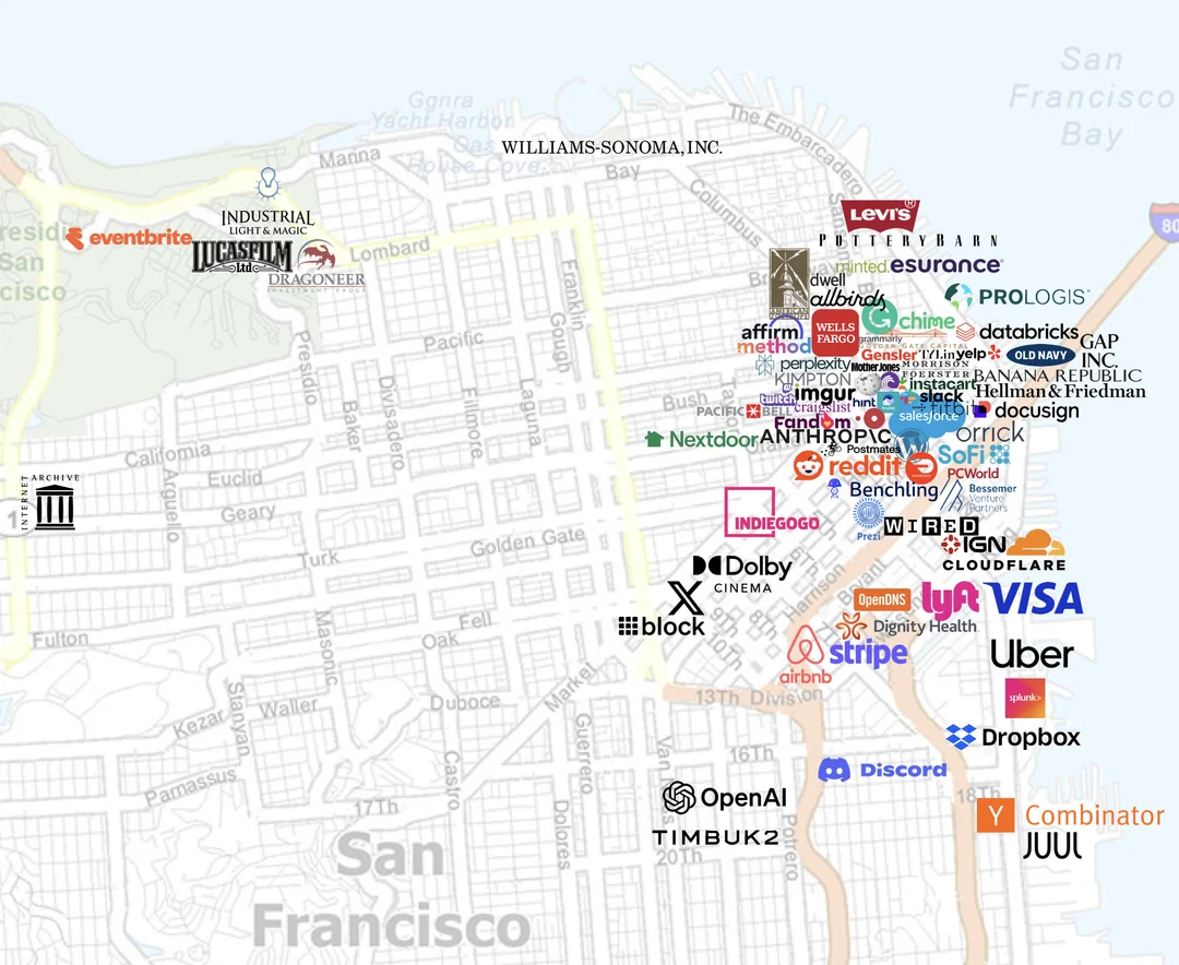 San Francisco company map